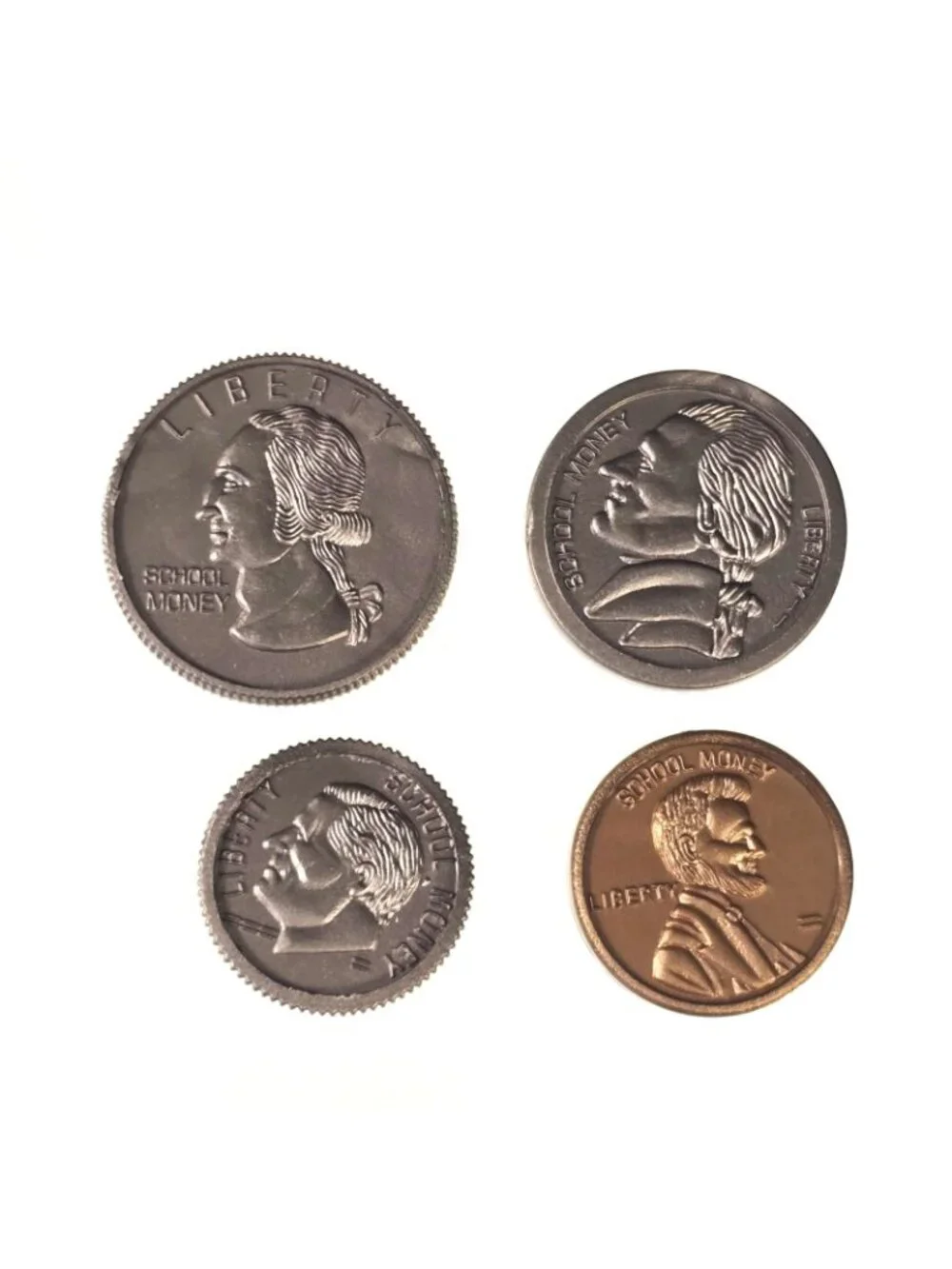 14 Vintage School Money Monopoly Coins Playtime Plastic